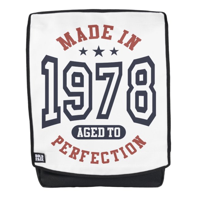 Mochila Hecho En 1978, Con Un Regalo De Cumpleaños De Perf (Anverso)