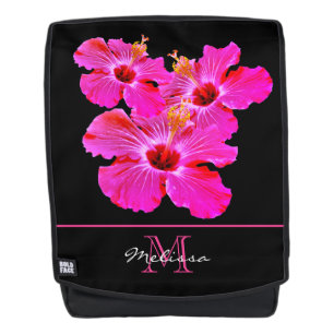 Mochila hermosa del hibisco de las rosas fuertes