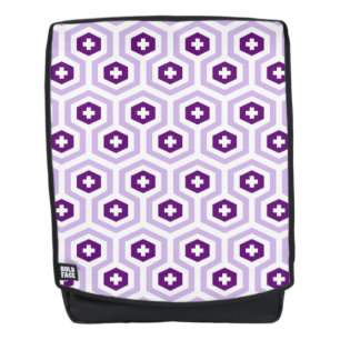 Mochila Hexágono de la lavanda geométrica y modelo