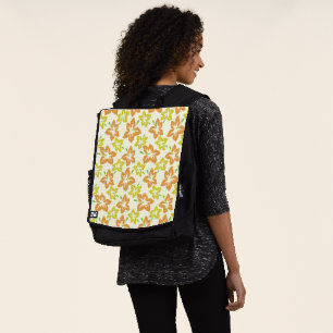 Mochila Hibisco Amarillo, Hibisco Naranja, Patrón Floral