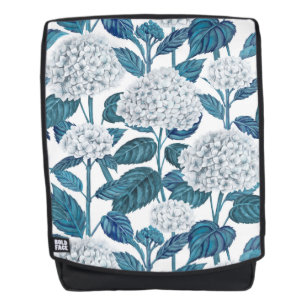 Mochila Hidrangea blanca acuarela