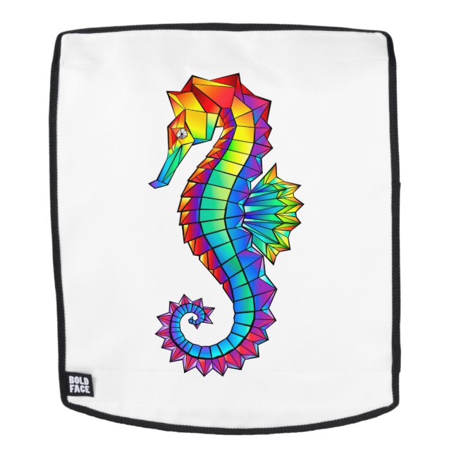 Mochila Hipoahoría marino poligonal arcoiris (Cara extraíble)