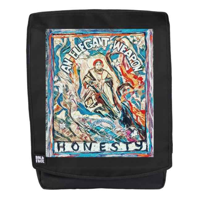 Mochila Honestidad, arma elegante (Anverso)