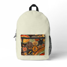 Mochila Honeycomb negrita | Diseño de abejas retro