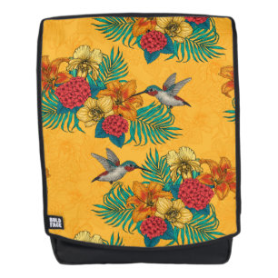 Mochila Hummingbirds y el ramo tropical amarillo
