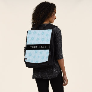 Mochila Ice Blue Snowflakes, su nombre, Personalice