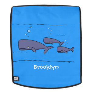 Mochila Ilustracion de ballenas personalizados migratorias