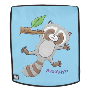 Mochila Ilustracion de bebé de raccoon feliz lindo