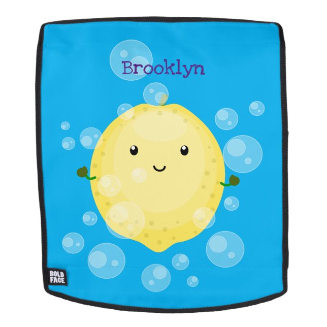 Mochila Ilustración de burbujas de dibujos animados de fru (Cara extraíble)