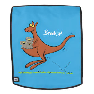 Mochila Ilustracion de canguro y personalizado de koalas