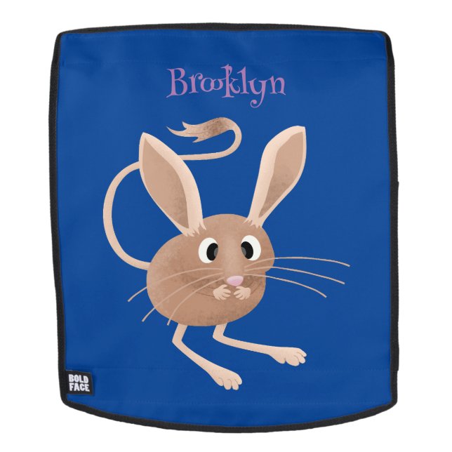 Mochila Ilustración de dibujos animados de jerbo de orejas (Cara extraíble)