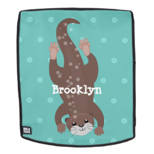 Mochila Ilustración de dibujos animados de nutria linda bu