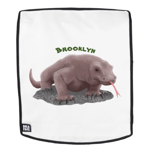 Mochila Ilustracion de dragón de Komodo (Cara extraíble)