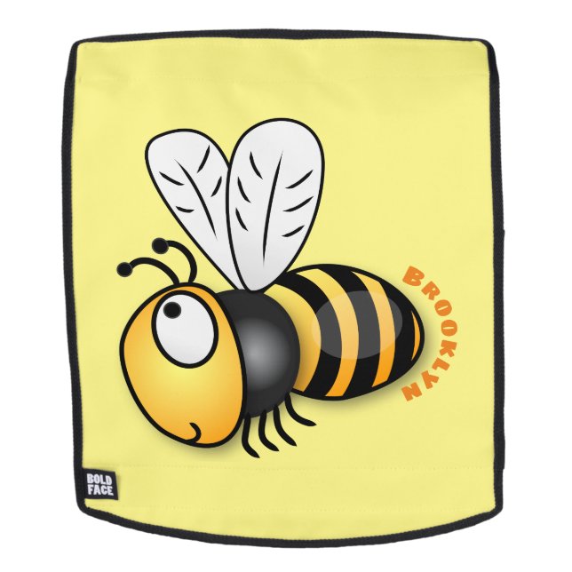 Mochila Ilustracion de personalizado de abejas alegres (Cara extraíble)