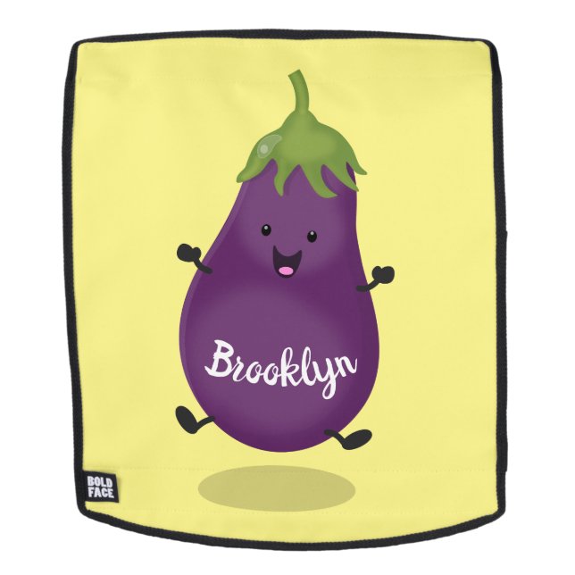 Mochila Ilustracion de personalizado de berenjenas de bere (Cara extraíble)