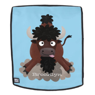 Mochila Ilustracion de personalizado de bisontes búfalos d