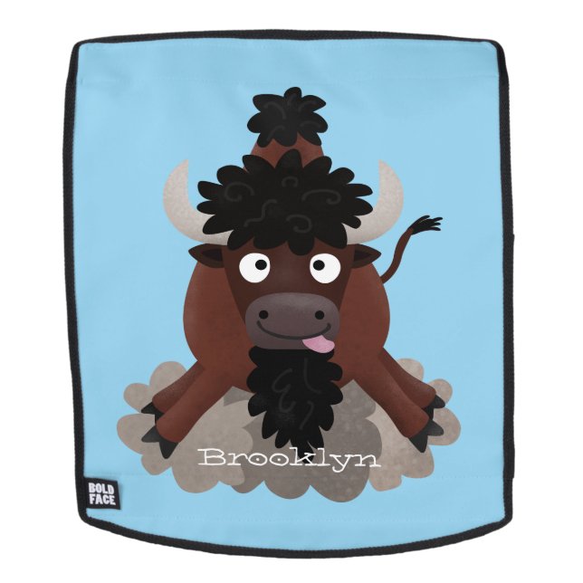 Mochila Ilustracion de personalizado de bisontes búfalos d (Cara extraíble)