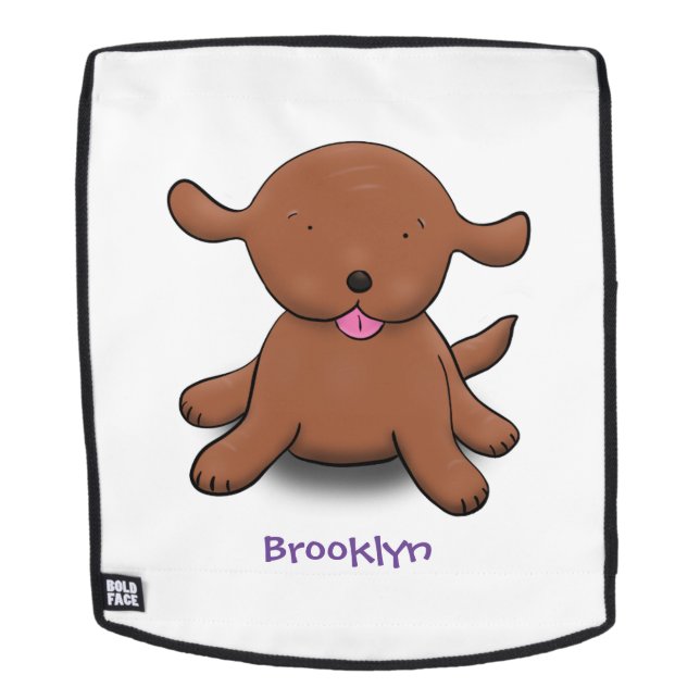 Mochila Ilustracion de personalizado de cachorro alegre (Cara extraíble)
