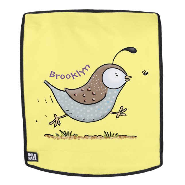 Mochila Ilustracion de personalizado de codorniz de califo (Cara extraíble)