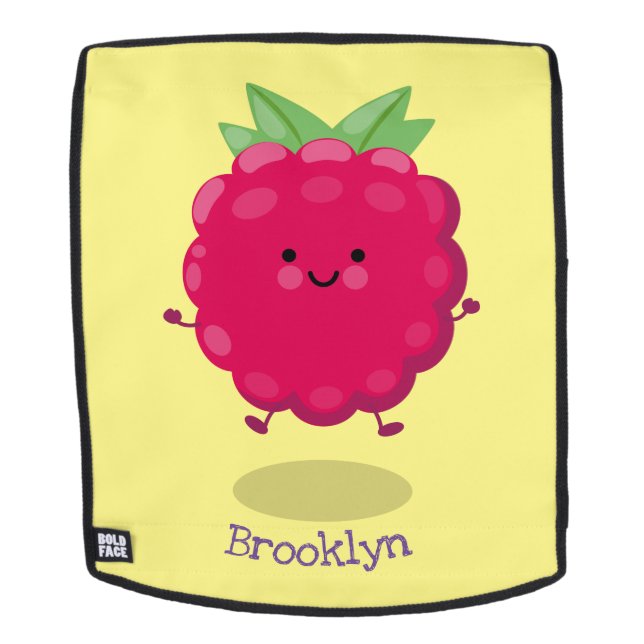 Mochila Ilustracion de personalizado de frambuesa alegre (Cara extraíble)