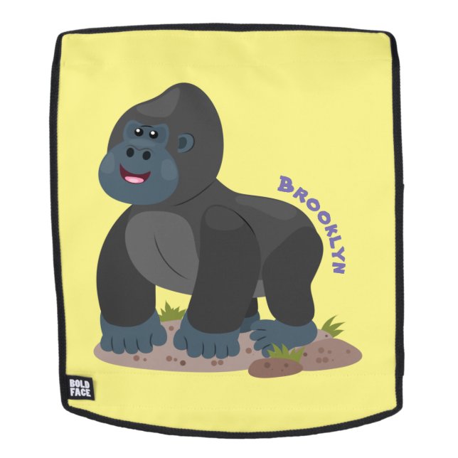 Mochila Ilustracion de personalizado de gorila grande y fe (Cara extraíble)