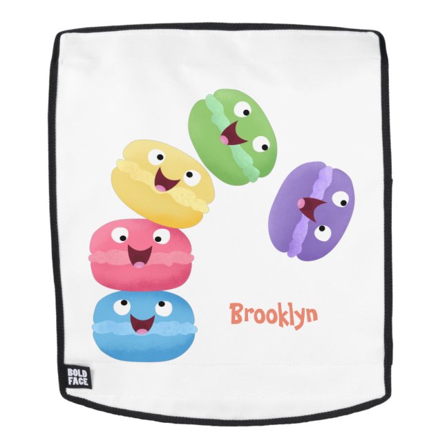 Mochila Ilustracion de personalizado de macarons graciosos (Cara extraíble)