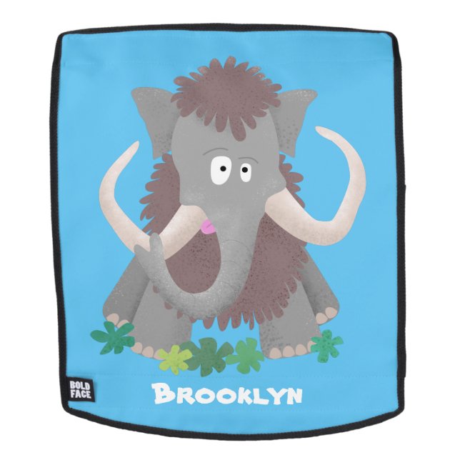 Mochila Ilustracion de personalizado de mamut bobo gracios (Cara extraíble)