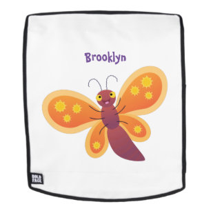 Mochila Ilustracion de personalizado de mariposa naranja f
