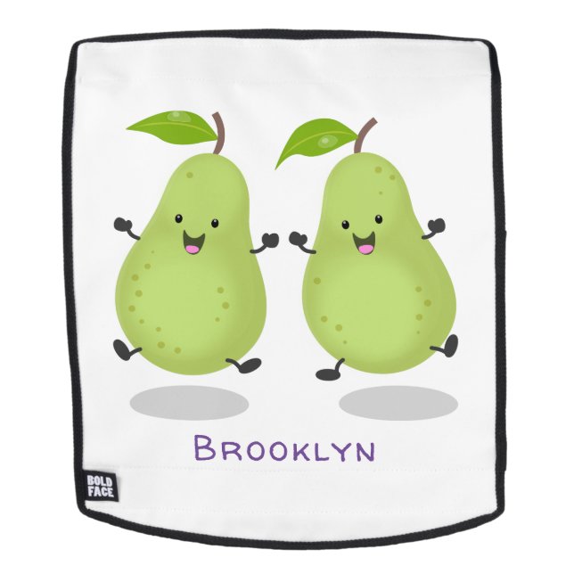 Mochila Ilustracion de personalizado de par de pera cúpula (Cara extraíble)
