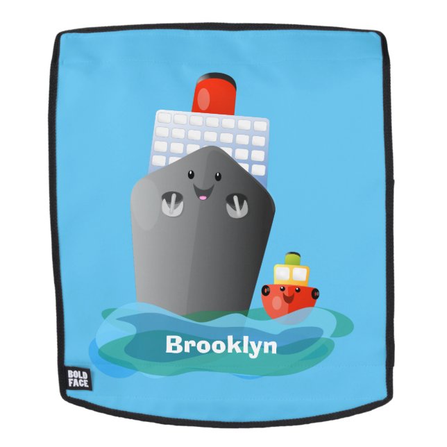 Mochila Ilustracion de personalizado de remolcador de barc (Cara extraíble)