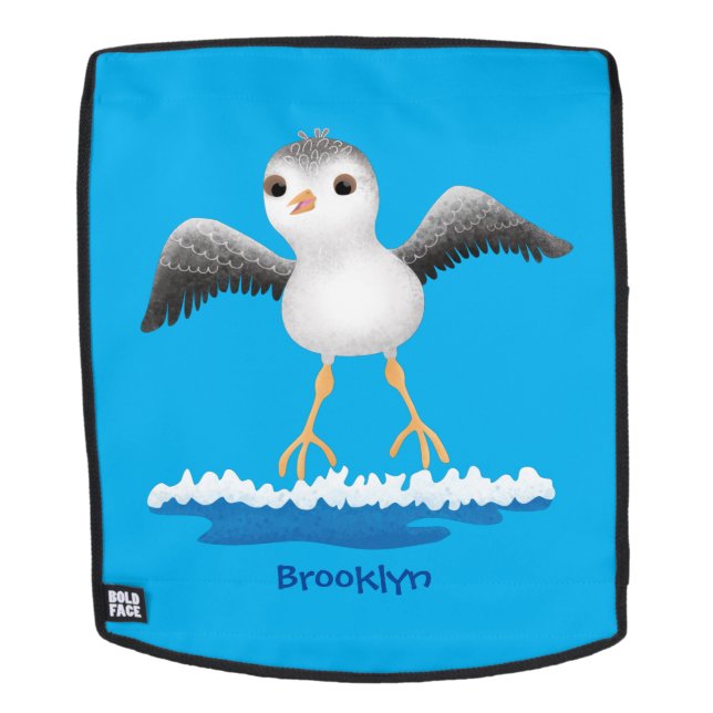 Mochila Ilustracion de personalizado de sandpier de bebé (Cara extraíble)