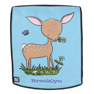 Mochila Ilustracion de personalizado de venado lindo y fel