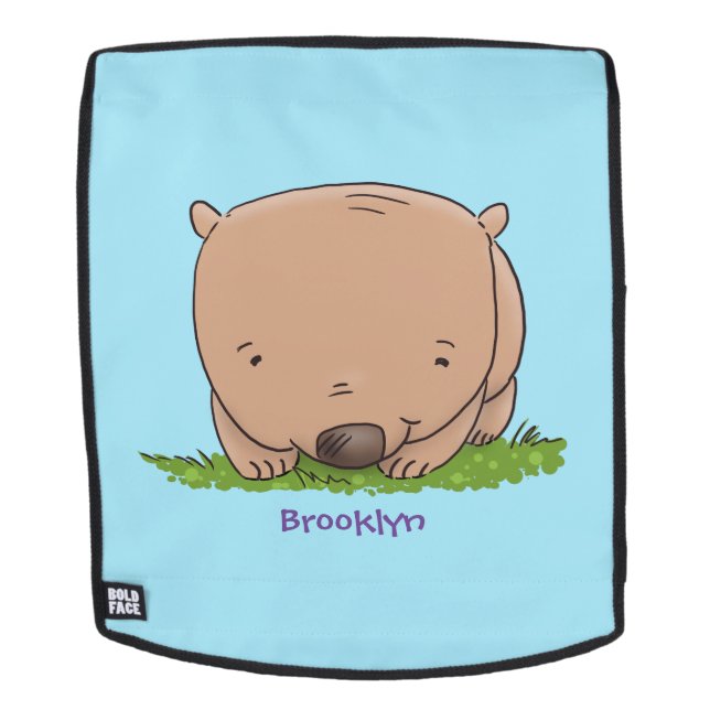 Mochila Ilustracion de personalizado de wombat para bebé l (Cara extraíble)