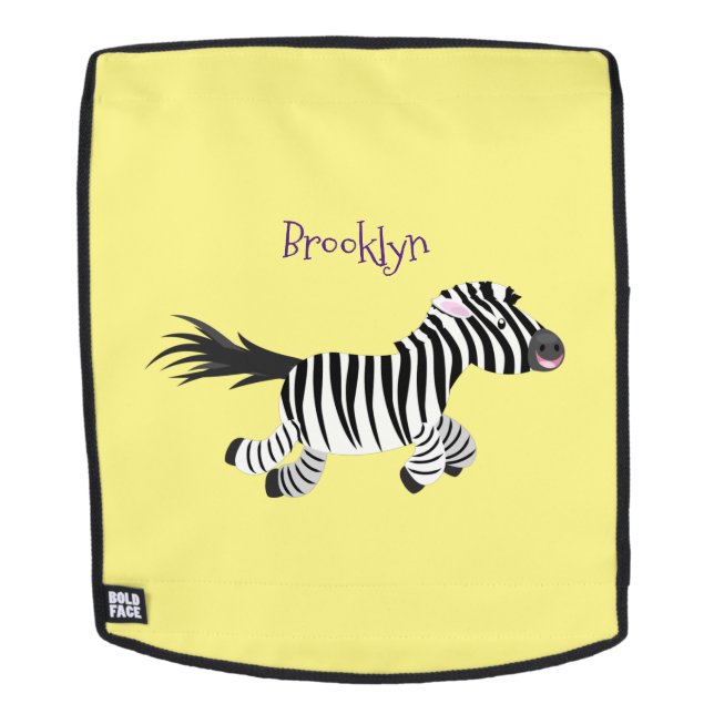 Mochila Ilustracion de personalizado de zebra graciosa (Cara extraíble)