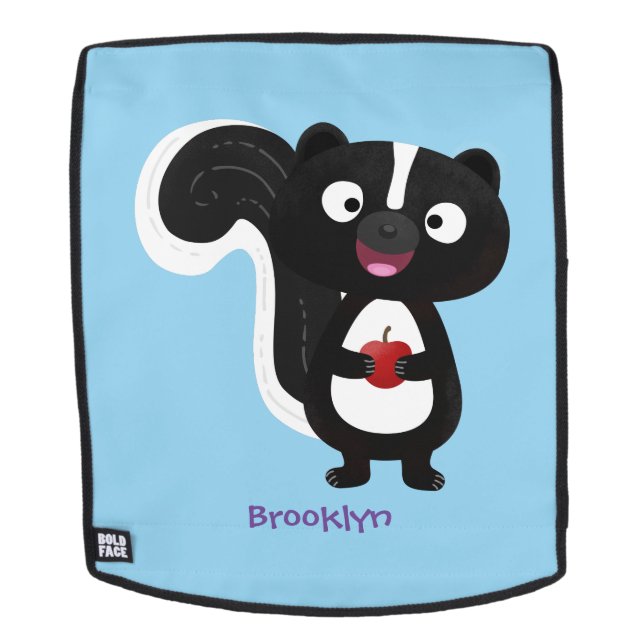 Mochila Ilustracion de personalizado de zorrillo alegre (Cara extraíble)