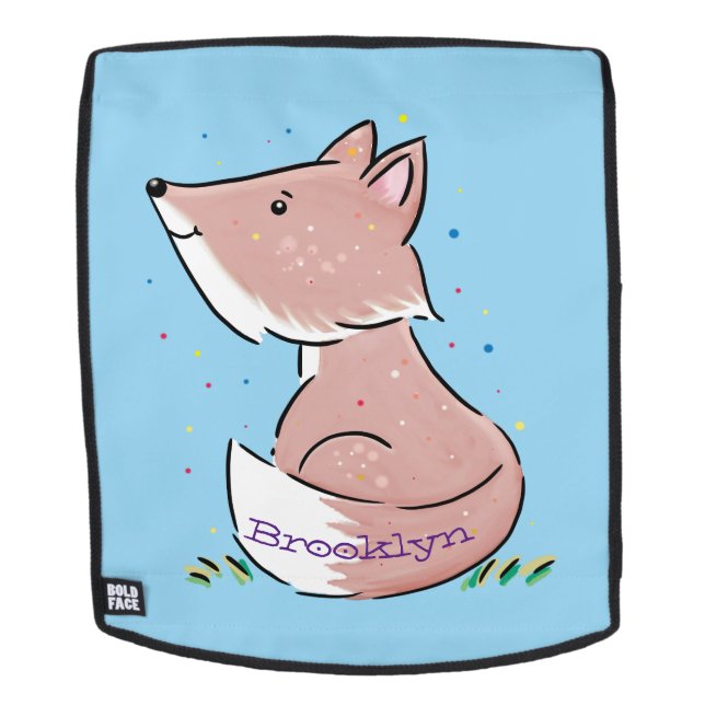 Mochila Ilustracion de personalizado de zorro bebé (Cara extraíble)