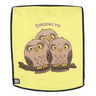 Mochila Ilustracion de trío de búho lindo