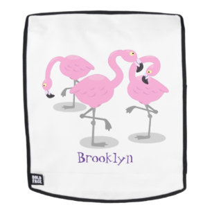Mochila Ilustracion de trío de flamingo rosado