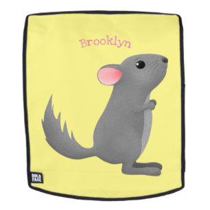 Mochila Ilustracion personalizado chinchilla gris suave