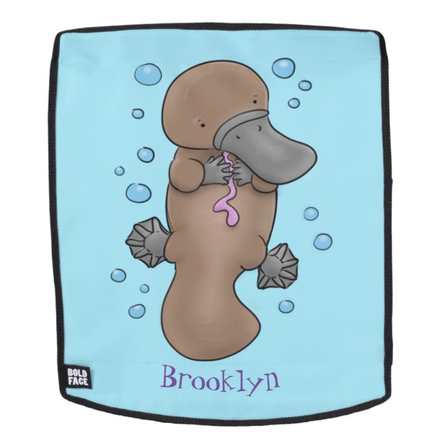 Mochila Ilustracion personalizado de bebé de plaquypus fel (Cara extraíble)