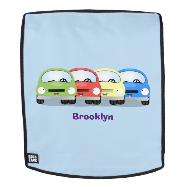 Mochila Ilustracion personalizado de coches Cute kawaii (Cara extraíble)