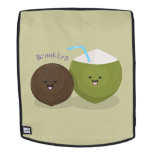 Mochila Ilustracion personalizado de cocos kawaii alegres