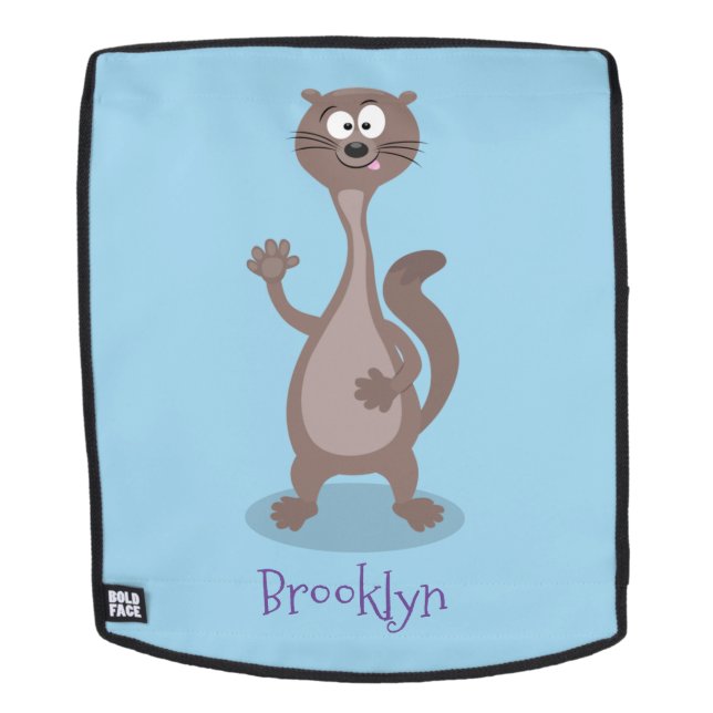 Mochila Ilustracion personalizado de comadreja divertida (Cara extraíble)