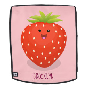 Mochila Ilustracion personalizado de fresa cute kawaii