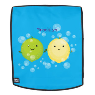Mochila Ilustracion personalizado de lima de limón feliz