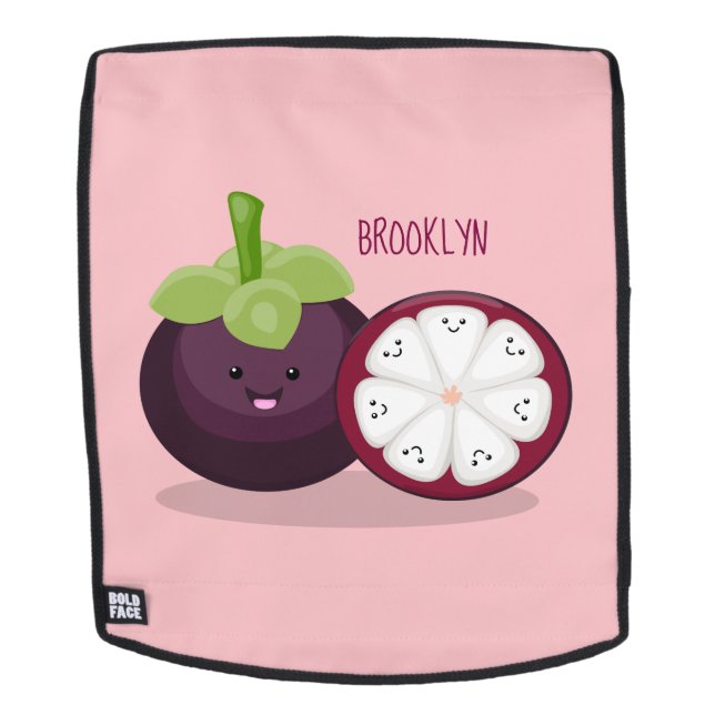 Mochila Ilustracion personalizado de mangostino morado (Cara extraíble)