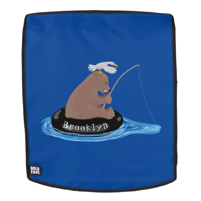 Mochila Ilustracion personalizado de pesca de cachorro de  (Cara extraíble)