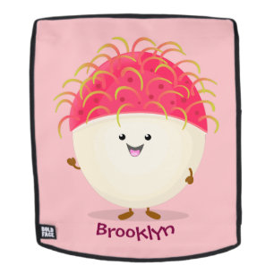Mochila Ilustracion personalizado de rambután rosa suave