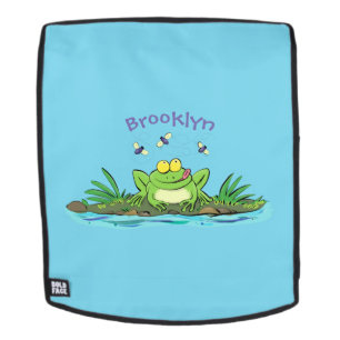 Mochila Ilustracion personalizado de rana verde dulce