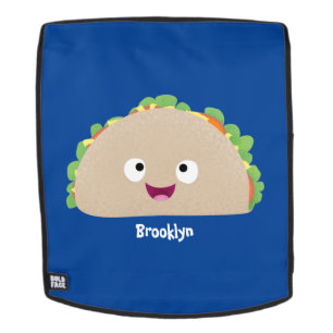 Mochila Ilustracion personalizado de taco alegre sonriente